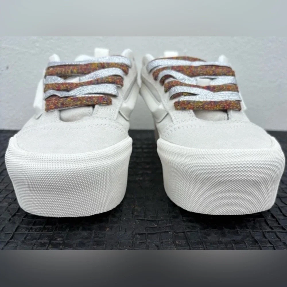 VANS Knu Stack Skate Shoes Lace Up Platform white Puffy Sneakers W 9.5 M 8 NEW - Picture 11 of 13